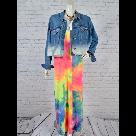 BN Zenana Premium Plus Size Tie Dye V Neck Maxi Dress With Pockets Various - Picture 6 of 11